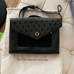 KeriKit Black leather Studded Handbag